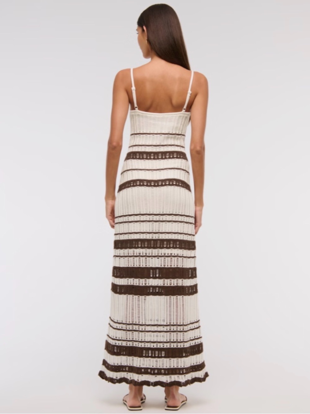 Abercrombie & Fitch Crochet Style Maxi Dress Medium Tall NWT - Picture 2 of 5